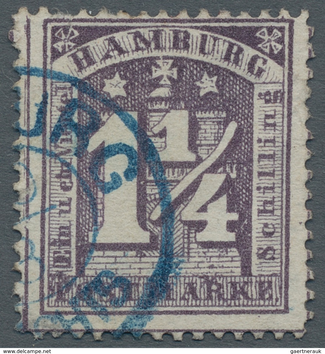 Hamburg - Marken Und Briefe: 1864, Hamburg 1 1/4 Schilling Erster Druckstein Mit Aussergewöhnlich Se - Hamburg