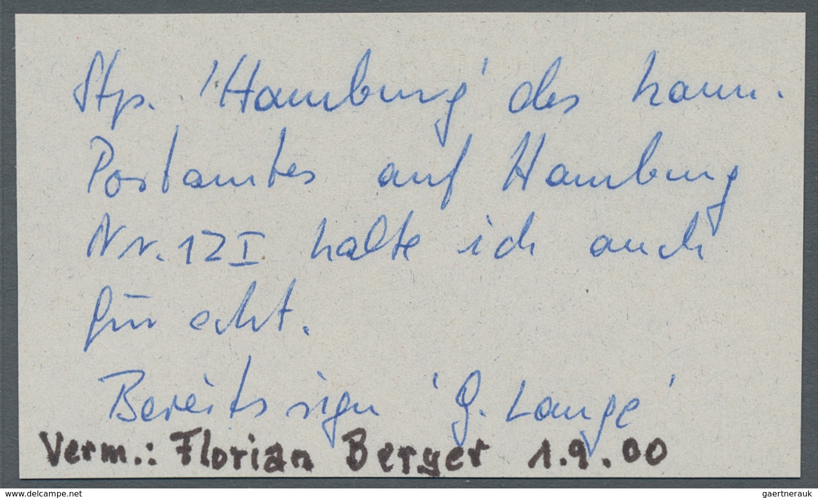 Hamburg - Marken Und Briefe: 1864, Hamburg 1 1/4 Schilling Erster Druckstein Mit Aussergewöhnlich Se - Hamburg