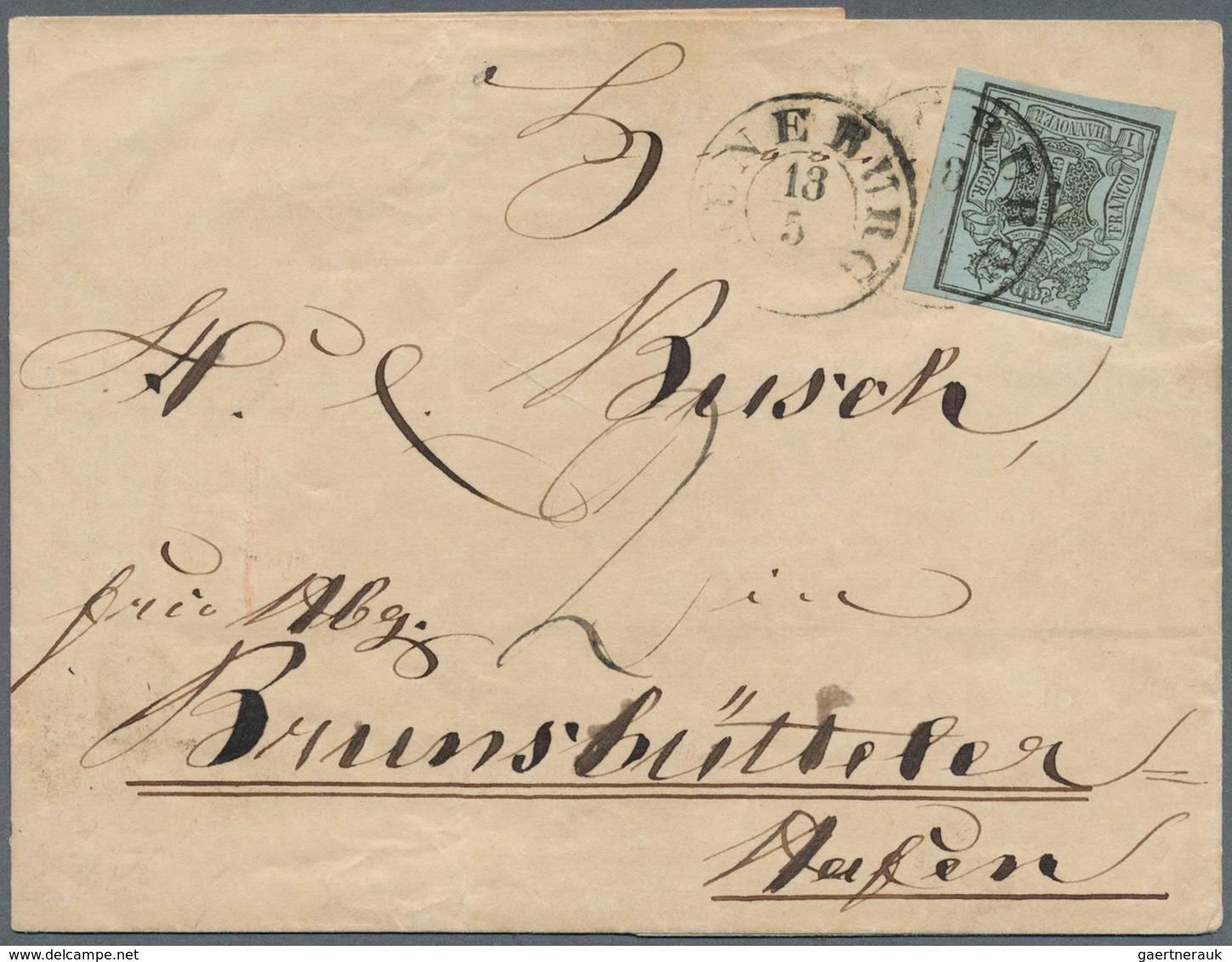 Hannover - Marken Und Briefe: 1850: Frühe, Mit Marken Frankierte Auslandspost Beschäftigt Die Philat - Hanovre