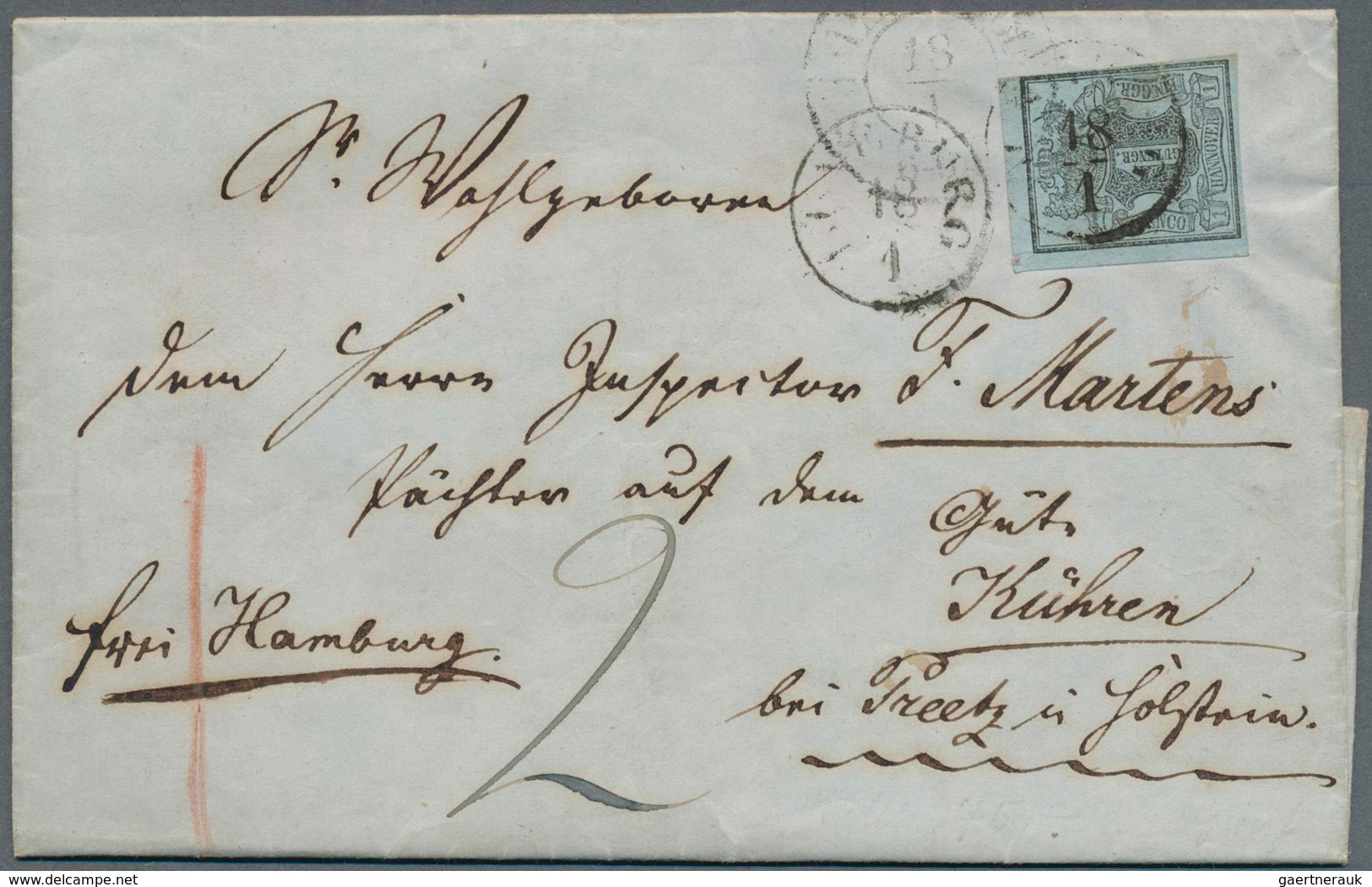 Hannover - Marken Und Briefe: 1850: Frühe, Mit Marken Frankierte Auslandspost Beschäftigt Die Philat - Hanovre