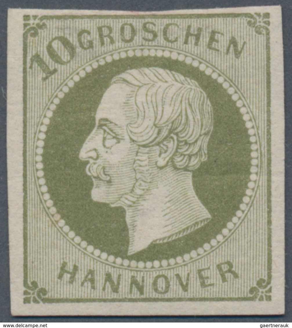 Hannover - Marken Und Briefe: 1861, 10 Groschen Grünlicholiv Ungebraucht Mit Vollem Originalgummi, V - Hanovre
