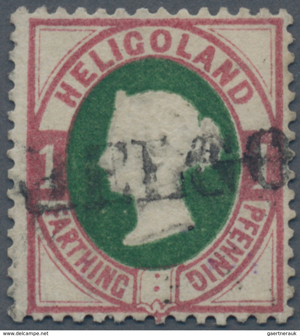 Helgoland - Marken Und Briefe: 1875, 1 F/1 Pf Lilakarmin/grün Sauber Entwertet Mit L1, Sign. Und Tie - Heligoland