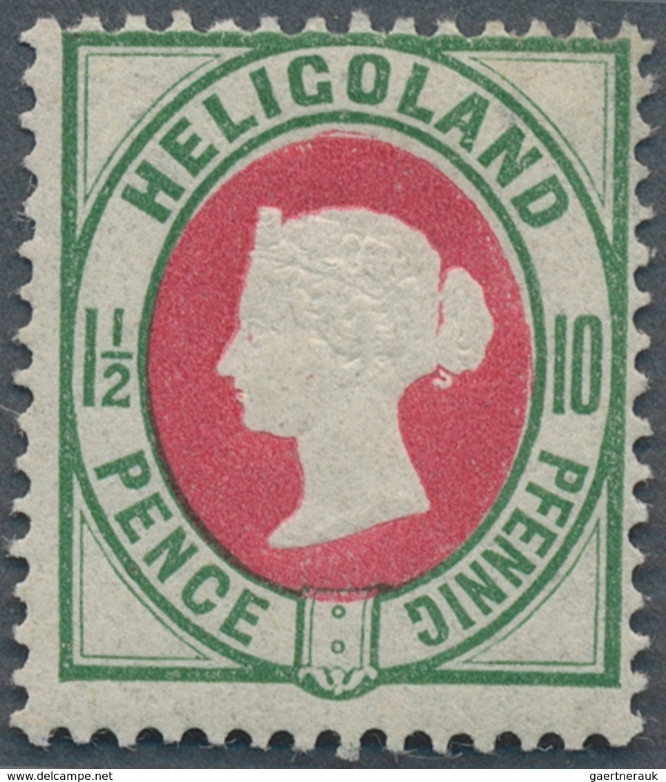 Helgoland - Marken Und Briefe: 1875, 10 Pf./1 ½ P, SELTENE FARBE Bläulichgrün/rötlichkarmin Ungebrau - Helgoland