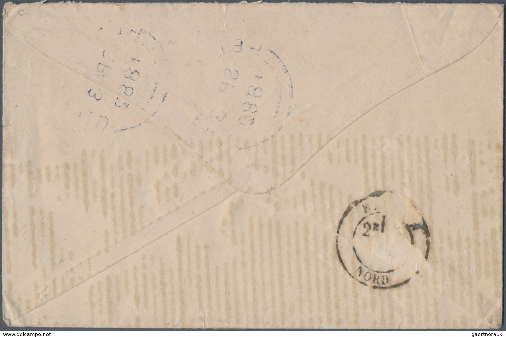 Helgoland - Marken Und Briefe: 1882, Zwei Briefe Aus Einer Korrespondenz Nach Bouchain, Frankreich D - Heligoland