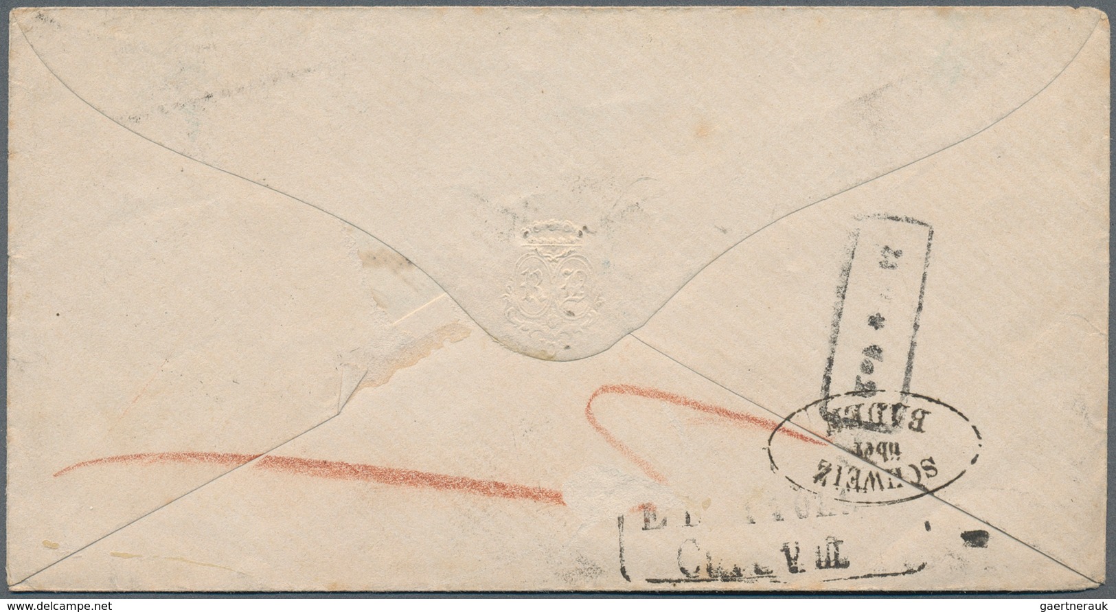 Mecklenburg-Strelitz - Besonderheiten: 1854, "incoming Mail" Aus Der Schweiz Mit 40 Rappen Grün Entw - Mecklenbourg-Strelitz