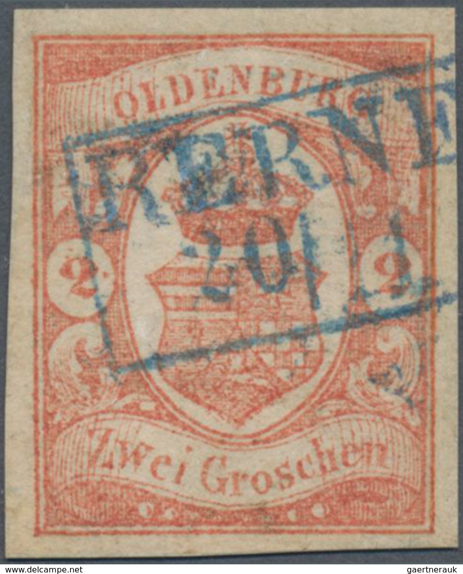 Oldenburg - Marken Und Briefe: 1861, 2 Gr. Wappen, Vollrandiges Und Sauber Gestempeltes Exemplar Mit - Oldenbourg