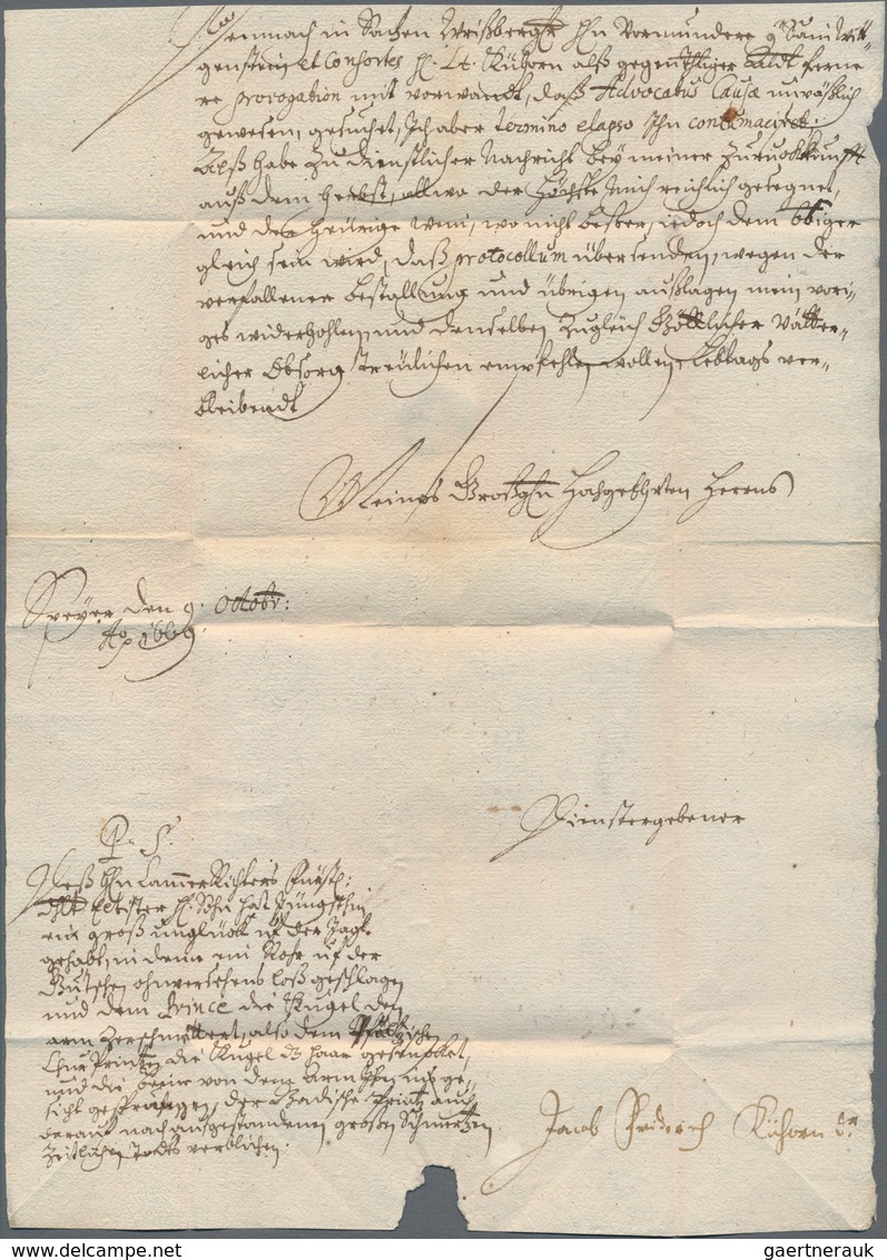 Preußen - Vorphilatelie: 1669, Schnörkelbrief Nach Osterode (Harz) Mit Handschriftlichem Vermerk "Fr - Préphilatélie