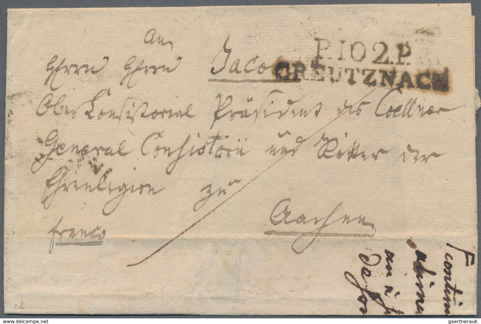 Preußen - Vorphilatelie: 1813, "P.102.P. / TRARBACH" Und "P.102.P. / CREUTZNACH", Zwei Klare Abschlä - Prephilately