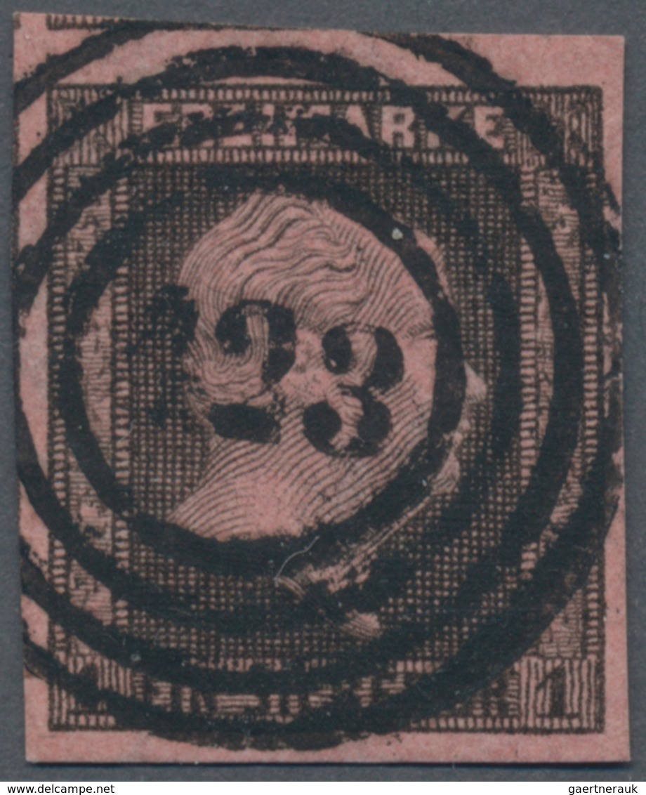 Preußen - Marken Und Briefe: 1850, 1 Sgr Schwarz Auf Rötlichkarmin ("feuerrot"), Entwertet Mit Klare - Other & Unclassified