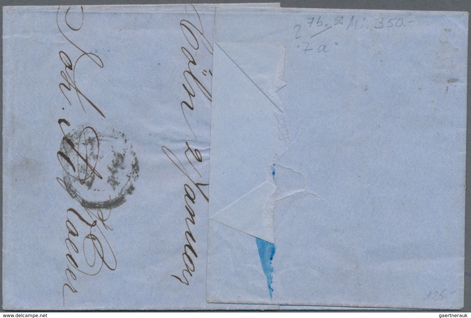 Preußen - Marken Und Briefe: 1858, Zwei Briefhüllen: 2 Sgr. Schwarz Auf Blau Und 1 Sgr. Rosa Glatter - Other & Unclassified