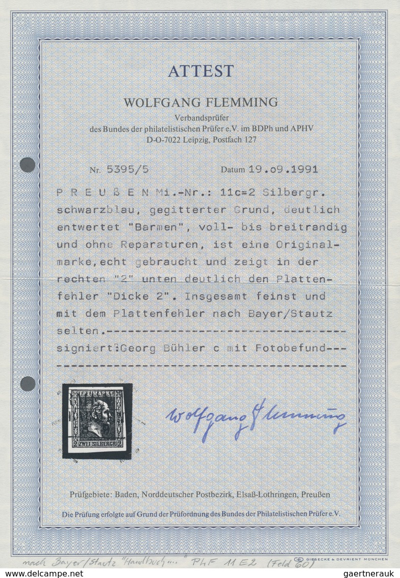 Preußen - Marken Und Briefe: 1858, 2 Silbergroschen, Drei Exemplaren In Unterschiedlichen Blau-Tönen - Otros & Sin Clasificación