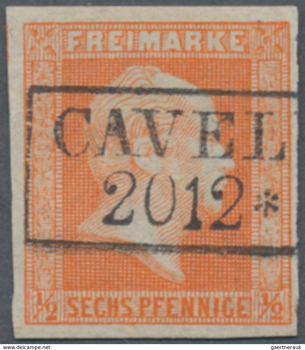 Preußen - Marken Und Briefe: 1859, 1/2 Sgr Rotorange Ohne Wz. Entwertet Mit Ra2 "CAVEL(PASS)", Die M - Altri & Non Classificati