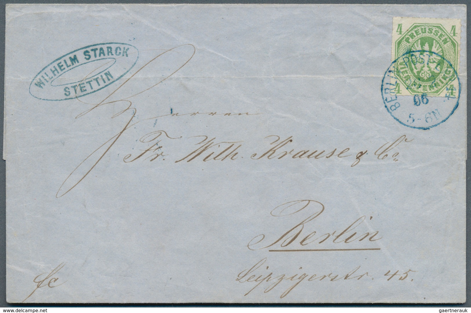 Preußen - Marken Und Briefe: 1866, Preussen, 4 Pfg. Grün Als Ganz Außergewöhnliche Einzelfrankatur E - Other & Unclassified