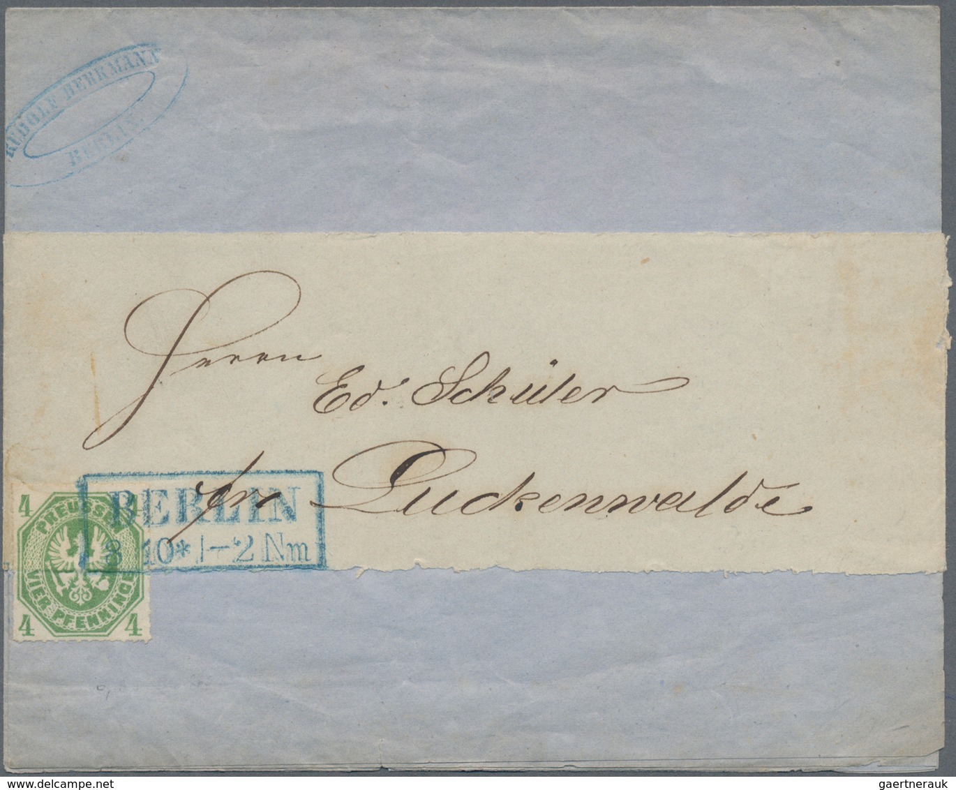 Preußen - Marken Und Briefe: 1863, 4 Pfg. Grün, Zwei Belege: Einzelfrankatur Auf Vollständigem Strei - Autres & Non Classés