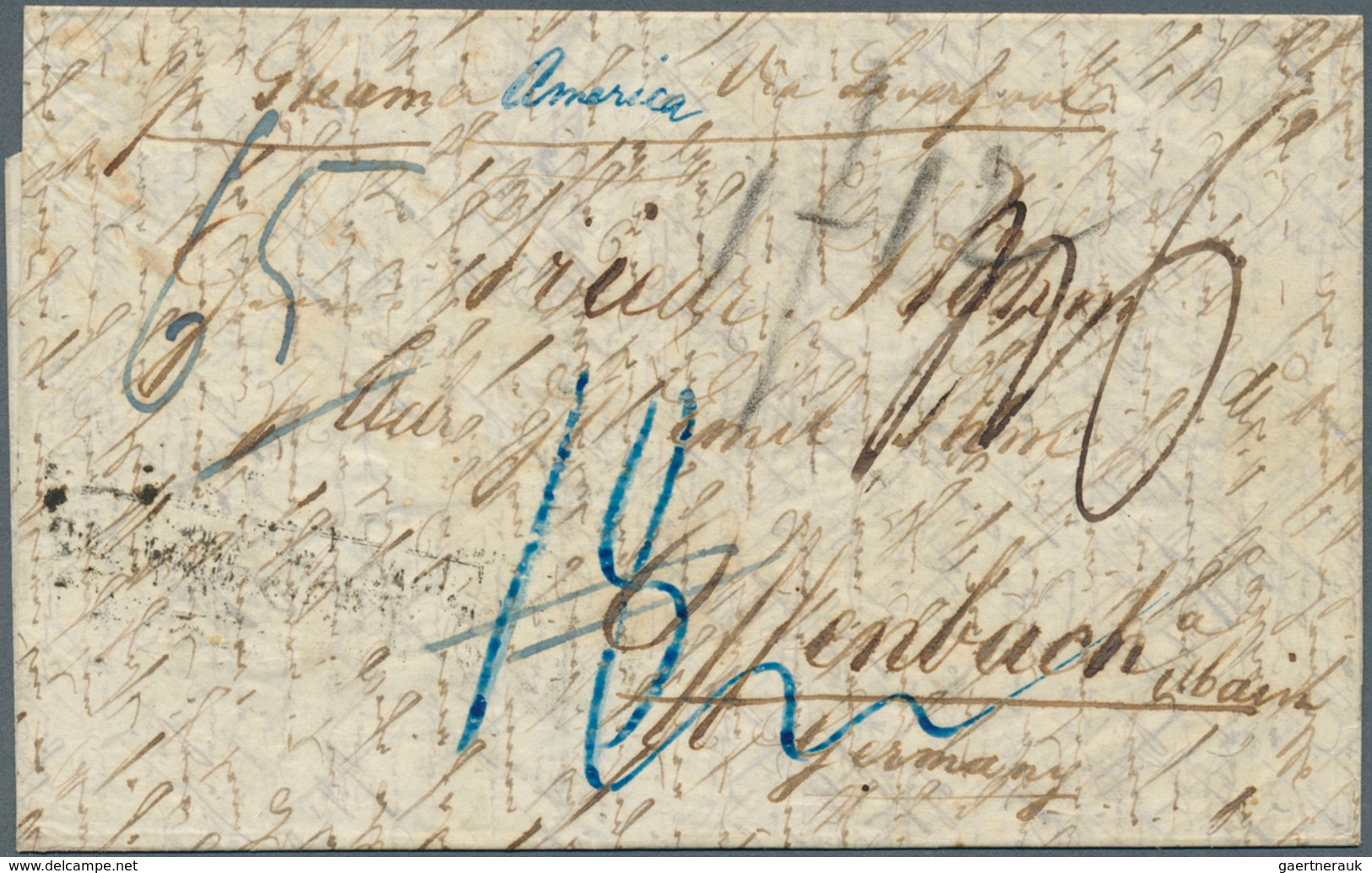 Preußen - Transitstempel: 1849, "AMERIKA Per ENGLAND" Ra 1 In Aachen In Schwarz (nur 1849 Verwendet) - Other & Unclassified