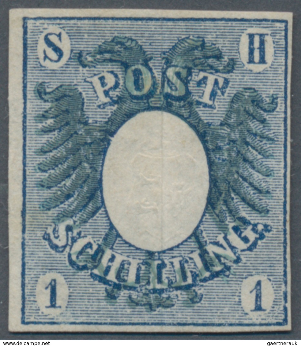 Schleswig-Holstein - Marken Und Briefe: 1850, 1 S Preußischblau Ungebraucht Ohne Gummi, Vollrandig U - Sonstige & Ohne Zuordnung