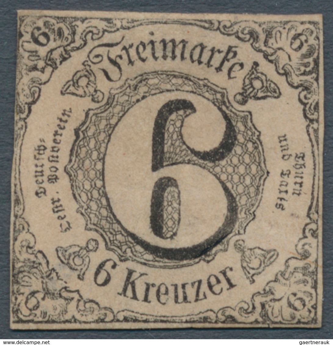 Thurn & Taxis - Marken Und Briefe: 1852, Freimarke 6 Kr. Auf Graurot Mit Normalem "t", Ungebraucht O - Otros & Sin Clasificación