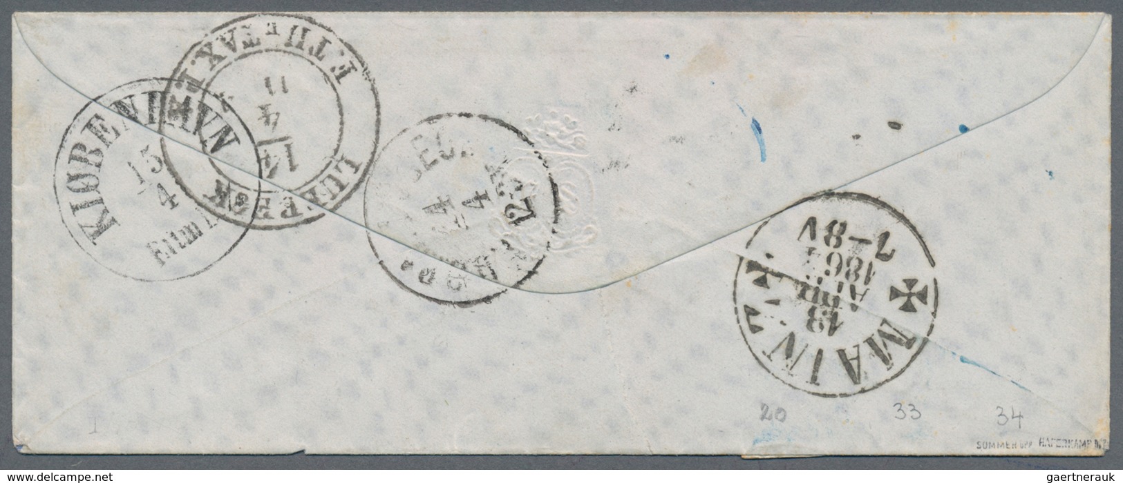 Thurn & Taxis - Marken Und Briefe: 1864, 16 Kreuzer-Frankatur - Bestehend Aus 1 Kr. Grün, 6 Kr. Blau - Andere & Zonder Classificatie