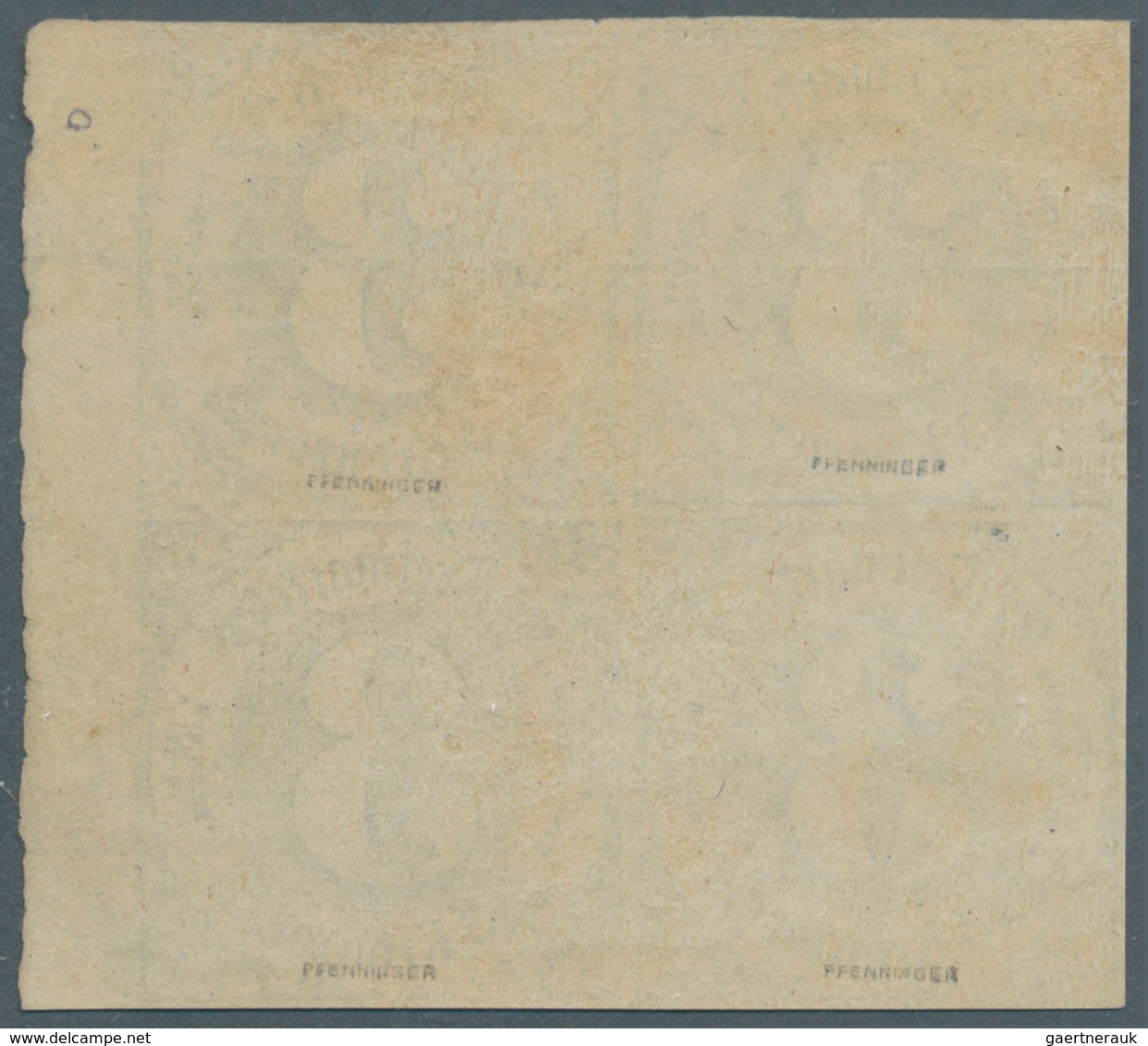 Thurn & Taxis - Marken Und Briefe: 1859/60: 3Kr Blau Auf Weiß Im Viererblock, Geschnitten, Als Probe - Other & Unclassified