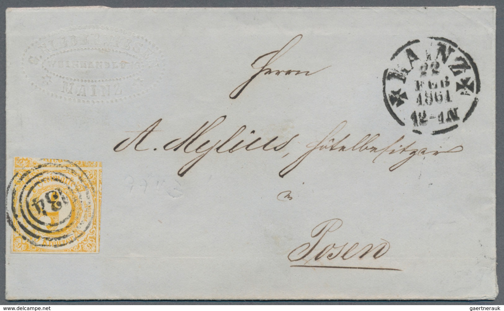 Thurn & Taxis - Marken Und Briefe: 1861, 9 Kr. Orange-gelb, Type II, Allseits Breit- Bis überrandig, - Other & Unclassified