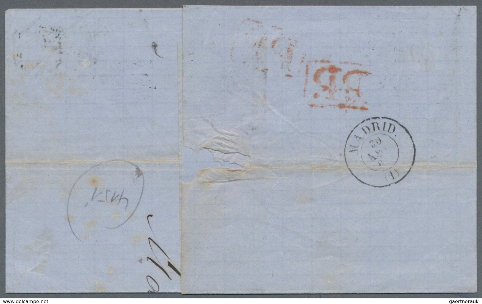 Thurn & Taxis - Marken Und Briefe: 1864, 18-Kreuzer-Frankatur Nach Spanien, Bestehend Aus 15 Kr. Bra - Sonstige & Ohne Zuordnung