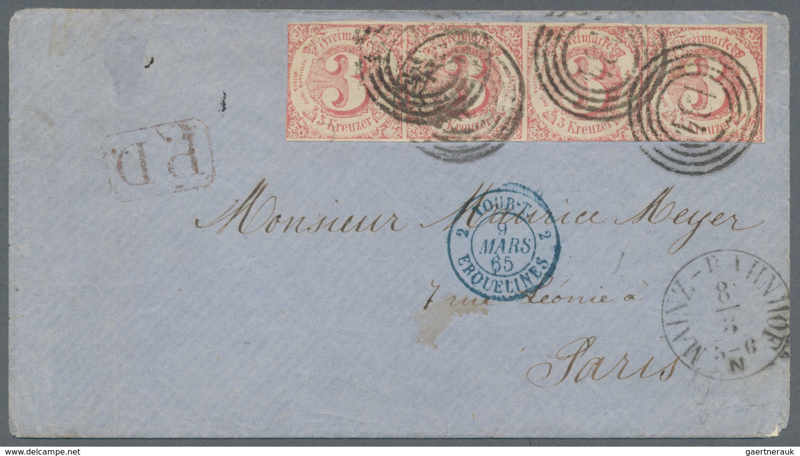 Thurn & Taxis - Marken Und Briefe: 1865, 12-Kreuzer Frankatur (Gesamttaxe Bis 10 Gramm Gewicht V. 18 - Autres & Non Classés
