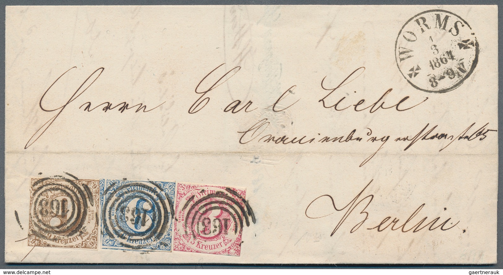 Thurn & Taxis - Marken Und Briefe: 1864, 3 Kr., 6 Kr. Und 9 Kr., Die Komplette Kreuzer-Ausgabe Als W - Andere & Zonder Classificatie