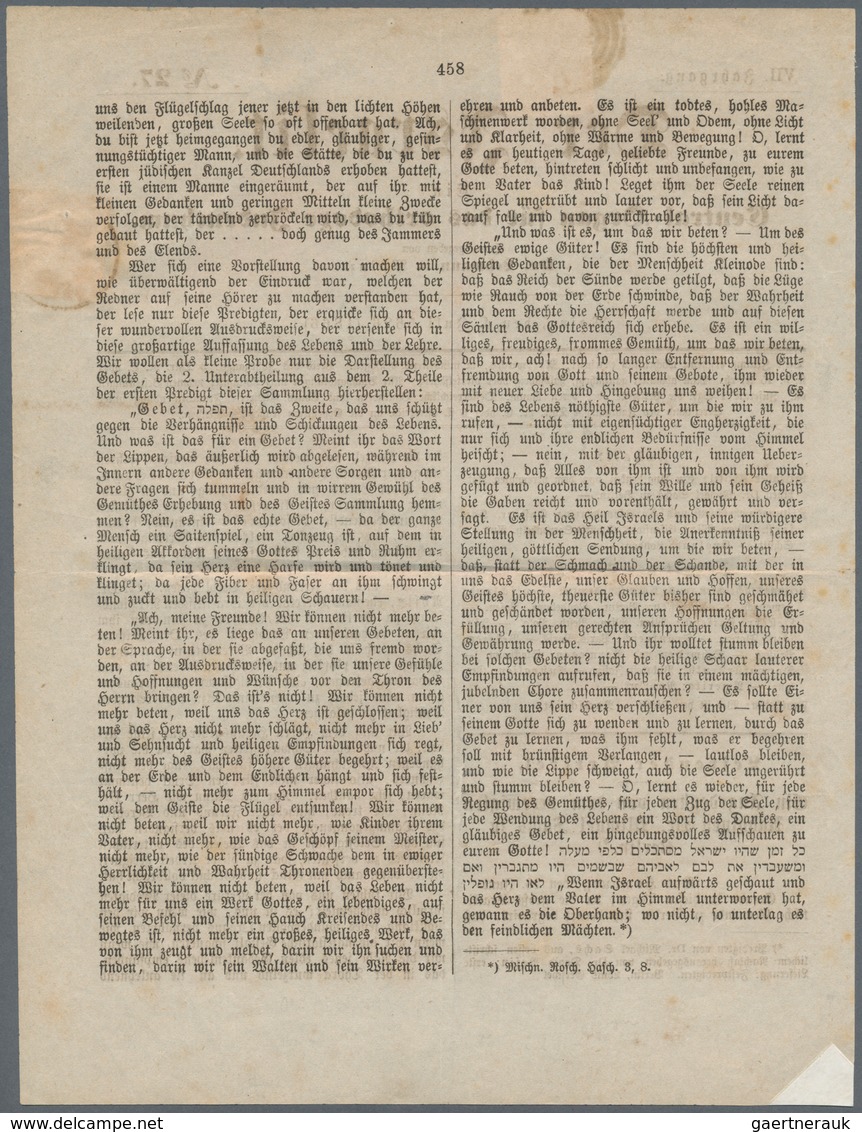 Thurn & Taxis - Ganzsachenausschnitte: 1866, 2 Kr. Gelb, Viereckig Geschnitten Auf Titelblatt Der Ze - Autres & Non Classés