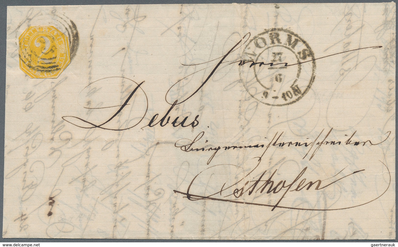 Thurn & Taxis - Ganzsachenausschnitte: 1862, 2 Kr. Gelb, Achteckig Geschnittener Ganzsachenausschnit - Autres & Non Classés