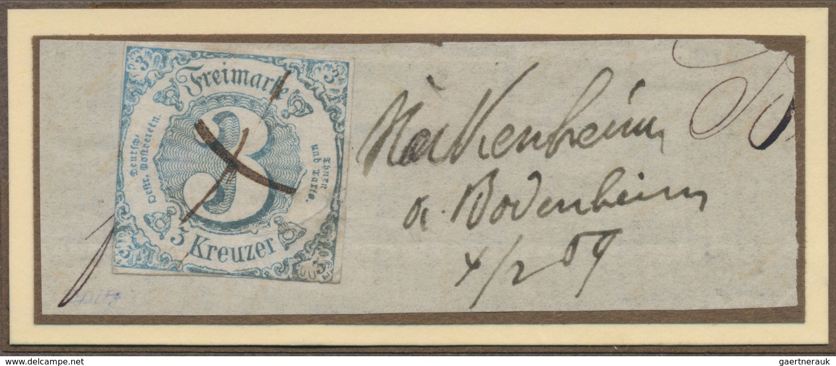 Thurn & Taxis - Postablagestempel: NACKENHEIM-BODENHEIM, Handschriftlicher Aufgabevermerk, Nebengese - Sonstige & Ohne Zuordnung