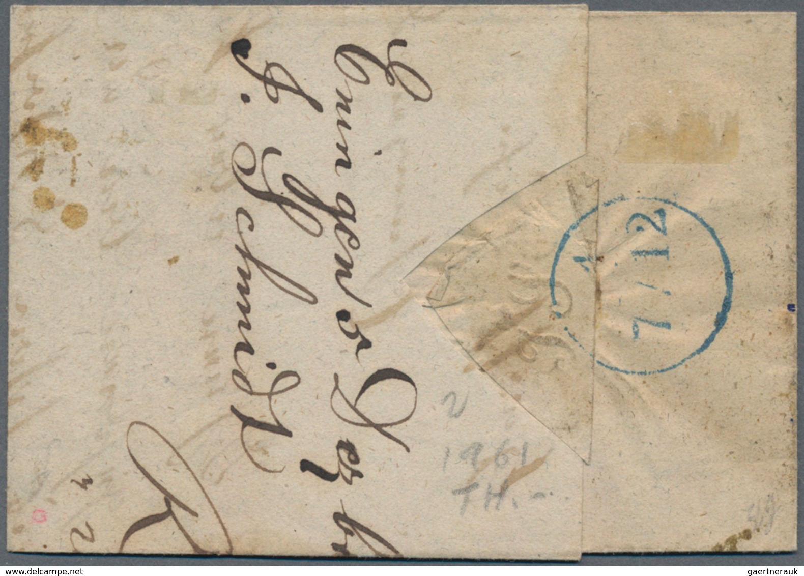 Württemberg - Marken Und Briefe: 1851/1856, Zwei Briefhüllen Mit Einzelfrankatur 3 Kr. Schwarz Auf G - Other & Unclassified