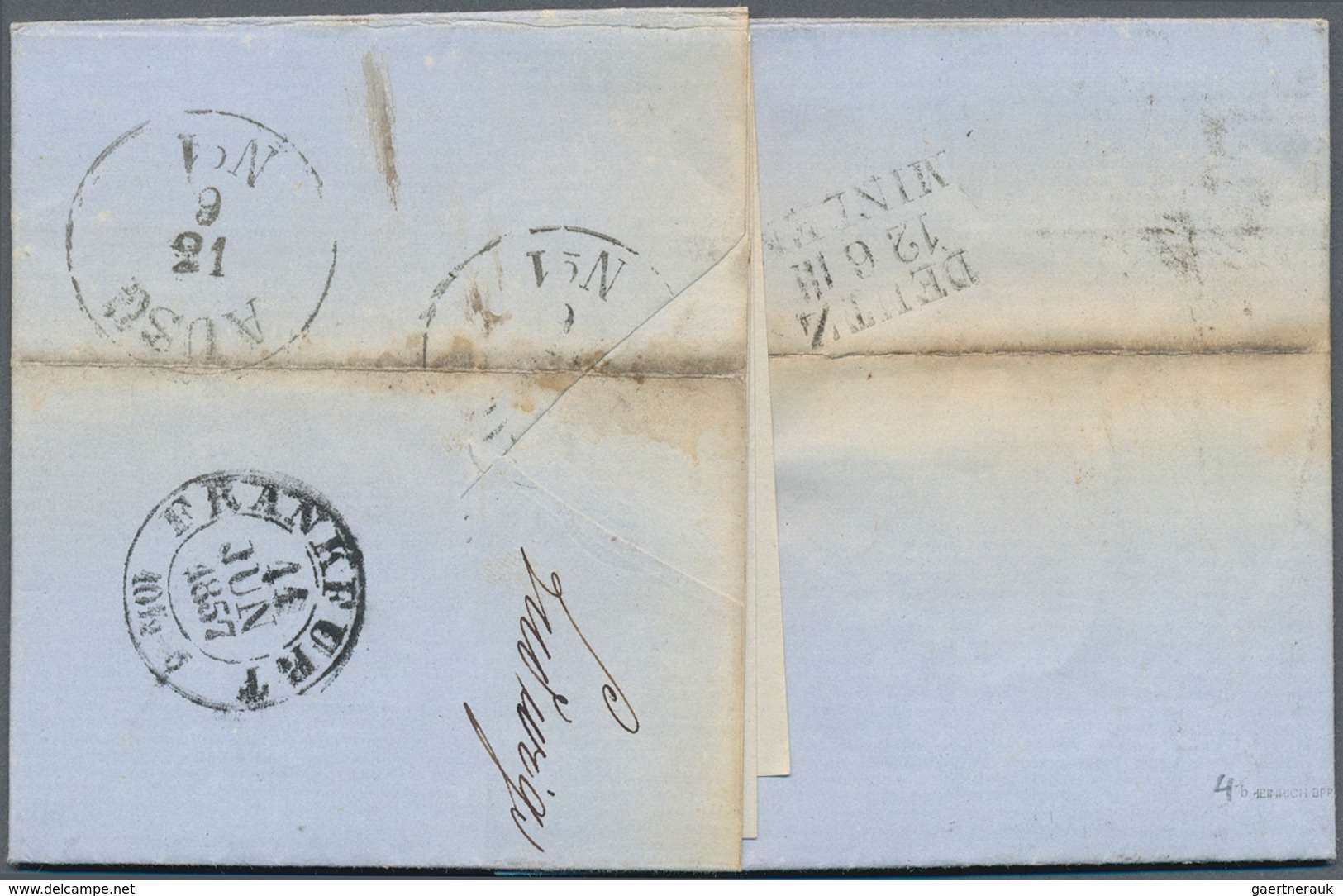 Württemberg - Marken Und Briefe: 1856,1857, Zwei Briefe Je Mit 9 Kreuzer 1. Ausgabe, 1) 9 Kr. Schwar - Sonstige & Ohne Zuordnung