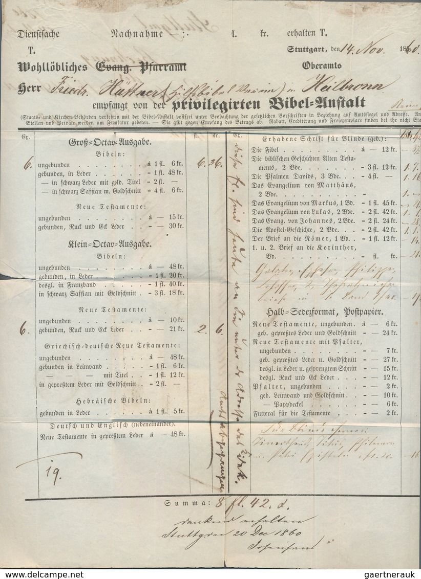 Württemberg - Marken Und Briefe: 1857, 3 X 1 Kr Dkl'gelbbraun In Dunkler Farbnuance, Marken Mit Ausg - Other & Unclassified