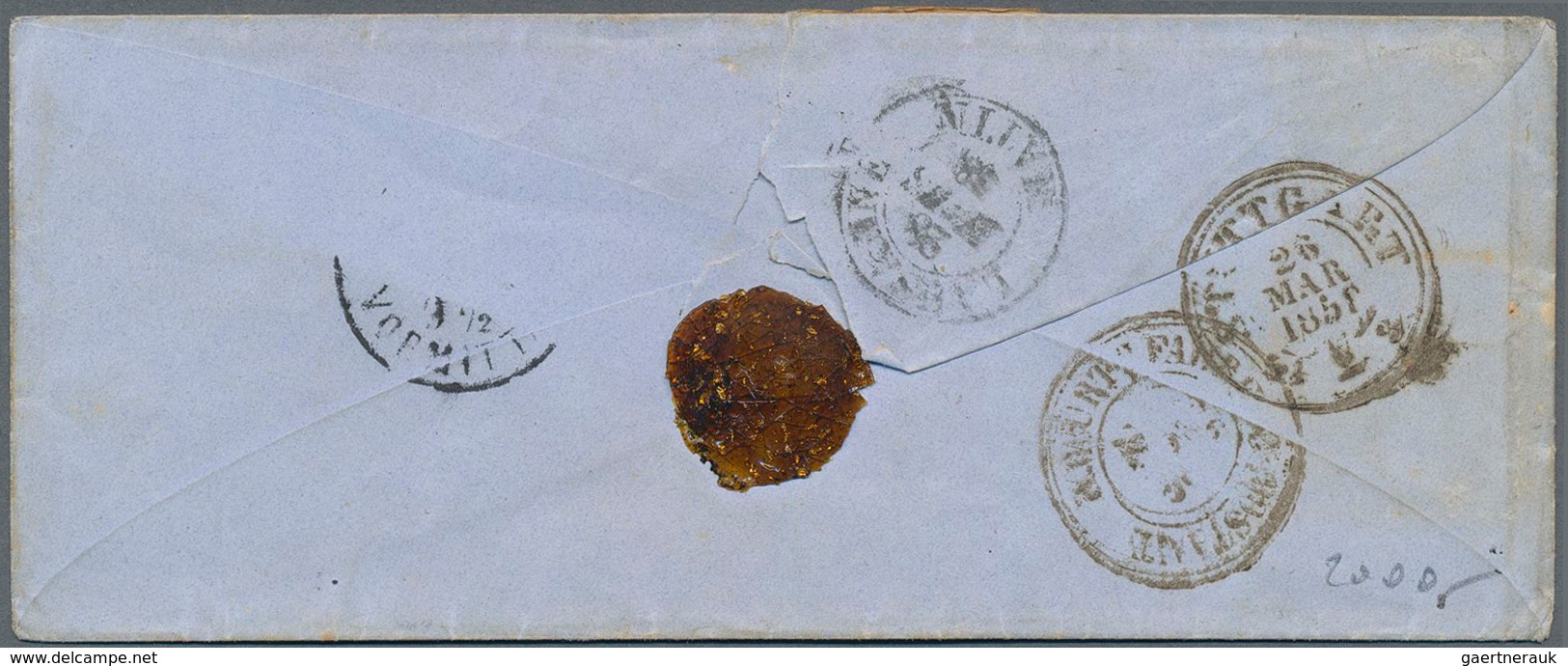 Württemberg - Marken Und Briefe: 1858, Kleiner Umschlag Frankiert Mit Vier Eng Geklebten Exemplaren - Other & Unclassified