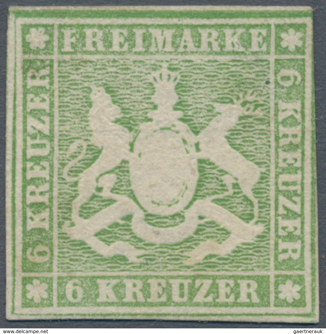 Württemberg - Marken Und Briefe: 1857, Freimarke Wappen, Gut Geschnittenes Exemplar Ungebraucht Mit - Sonstige & Ohne Zuordnung