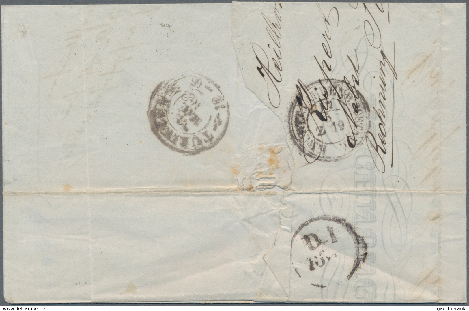 Württemberg - Marken Und Briefe: 1861, 1 Kr Dunkelbraun, Dünnes Papier, Waager. 3er-Streifen, Rechte - Other & Unclassified