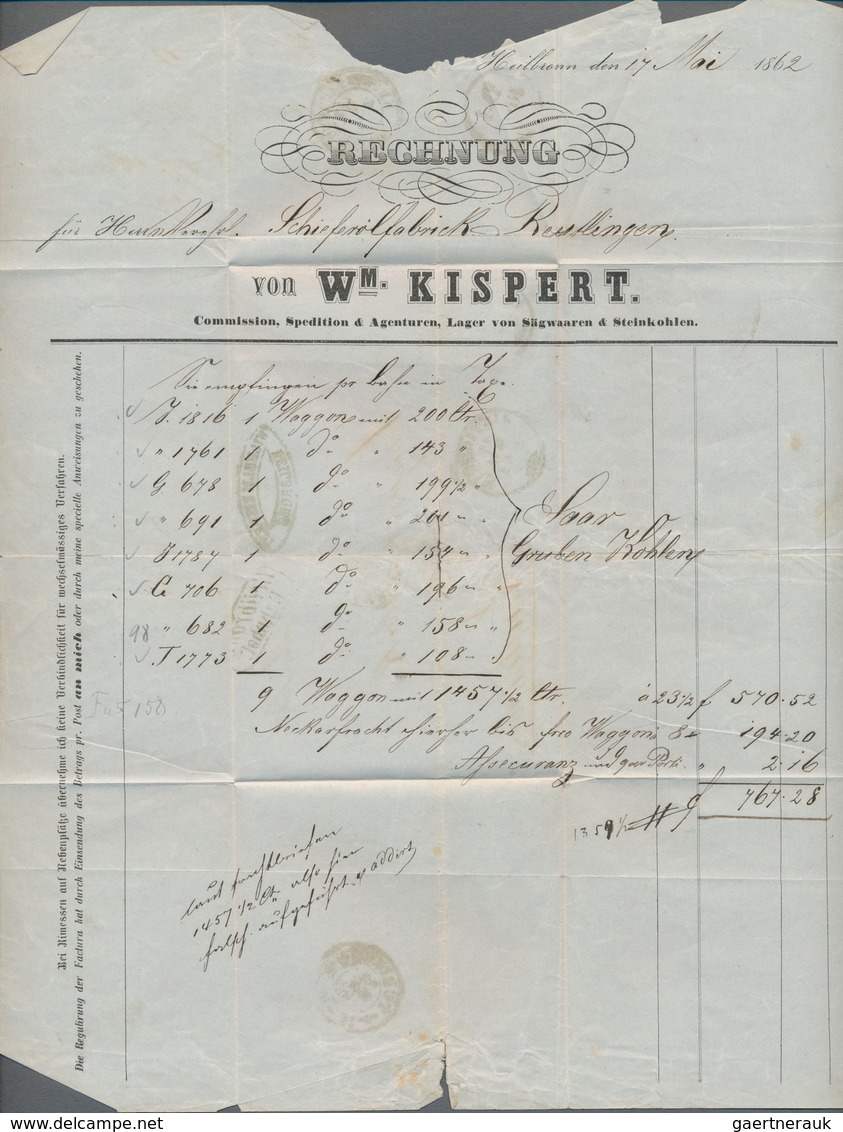 Württemberg - Marken Und Briefe: 1861, 1 Kr Dunkelbraun, Dünnes Papier, Waager. 3er-Streifen, Rechte - Other & Unclassified