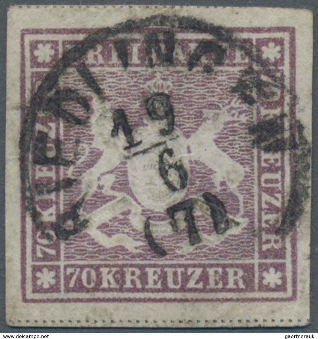 Württemberg - Marken Und Briefe: 1873, Wappen 70 Kr. Braunlila, Erste Auflage Mit Einfachen Linien U - Other & Unclassified