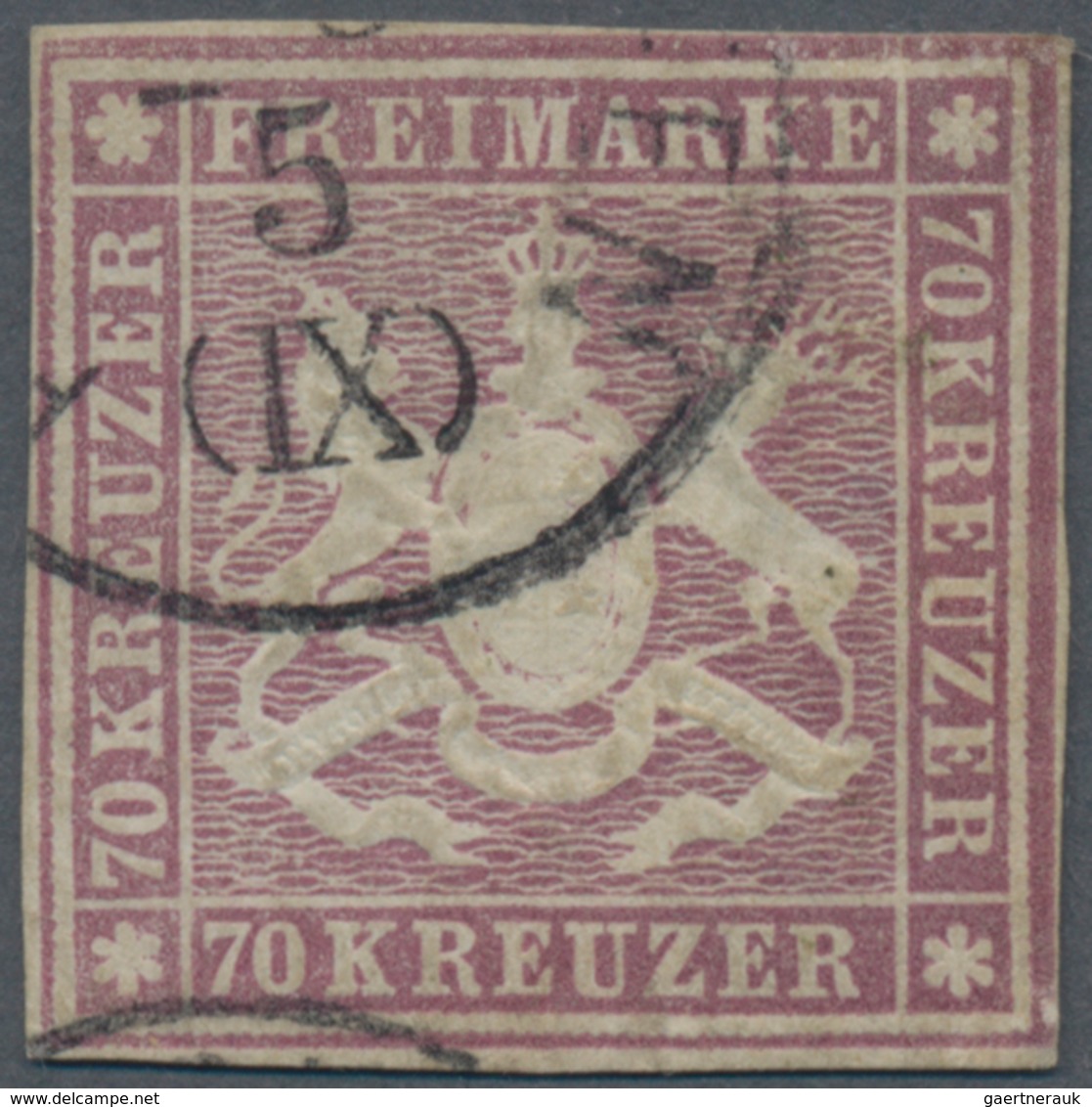 Württemberg - Marken Und Briefe: 1873, Wappen 70 Kr. Rotlila, Zweite Auflage Mit Doppelten Linien Un - Other & Unclassified