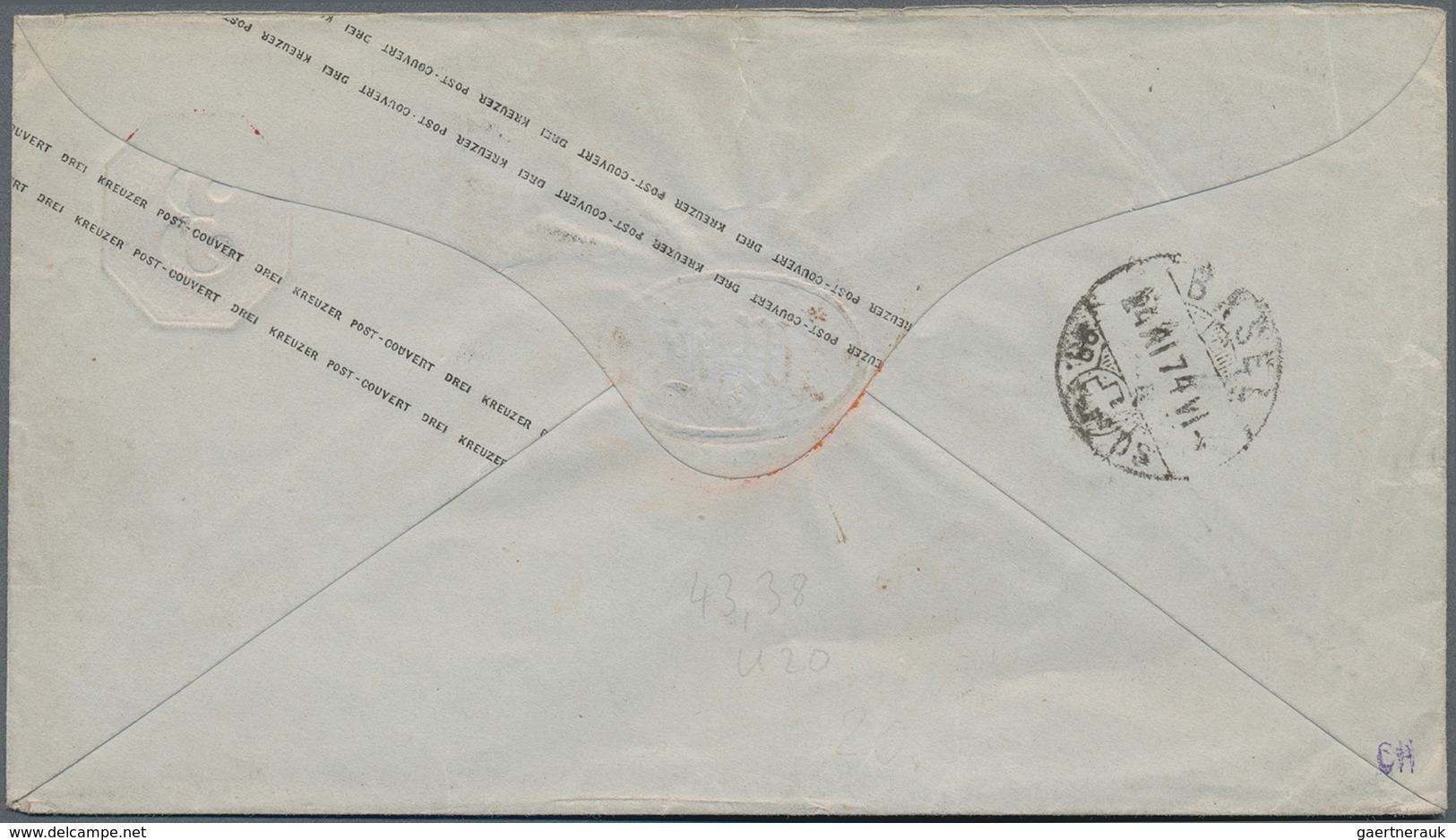 Württemberg - Marken Und Briefe: 1874, 1 Kreuzer Grün Und 3 Kreuzer Rotkarmin(Ausgabenmischfrankatur - Other & Unclassified