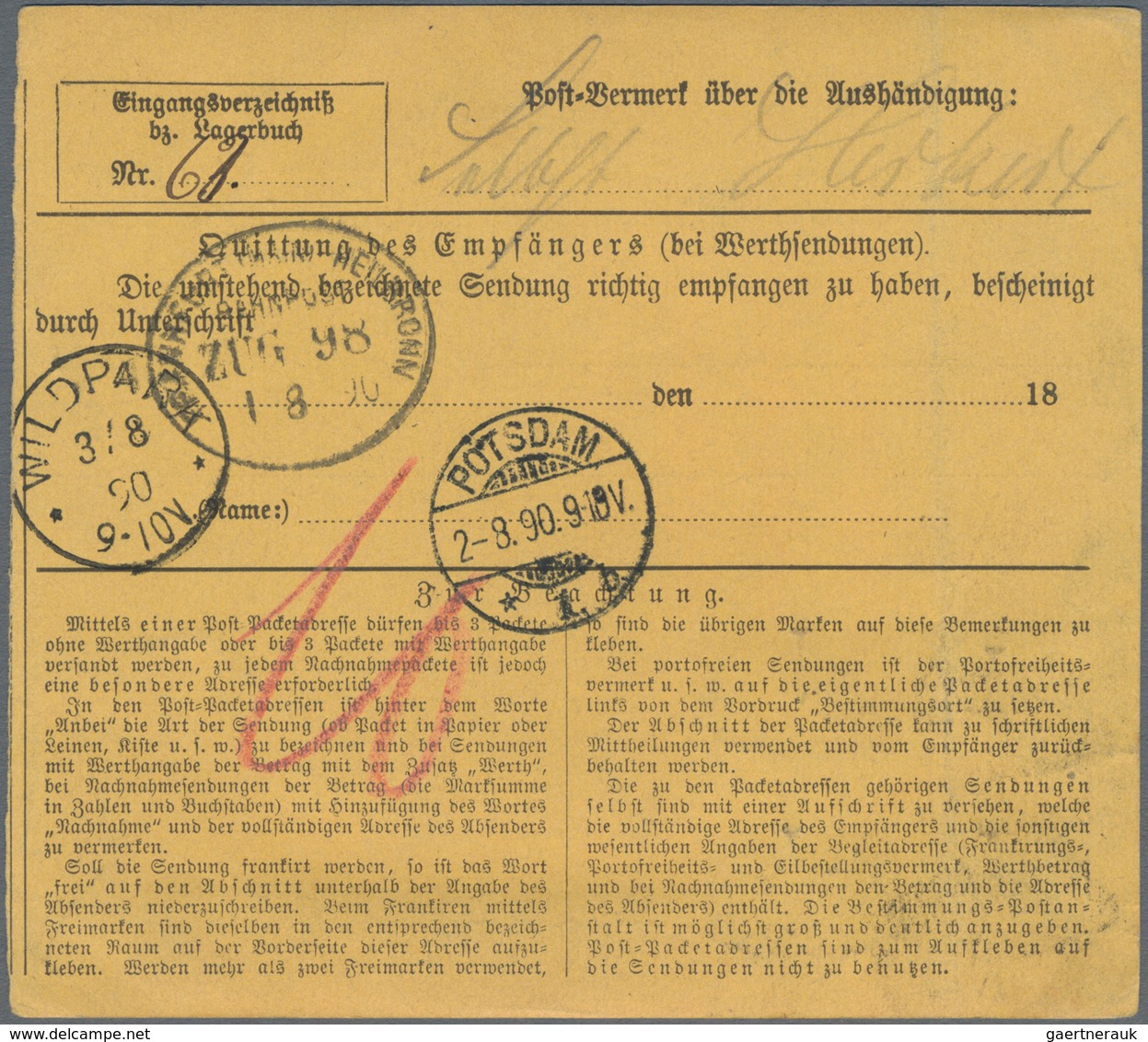 Württemberg - Marken Und Briefe: 1890, 20 Pf Ultramarin U. 50 Pf Lebhaftbraunrot, Je Als Waagerechte - Other & Unclassified