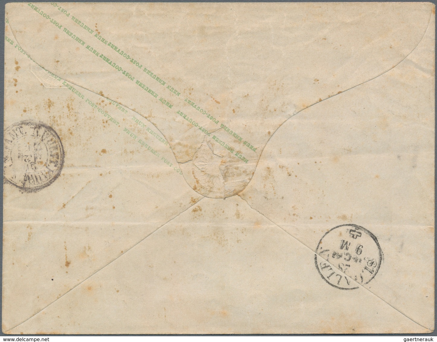 Württemberg - Ganzsachen: 1862, 9 Kr Schwarzbraun, Ganzsachenumschlag Im Großformat, Klappenstempel - Andere & Zonder Classificatie