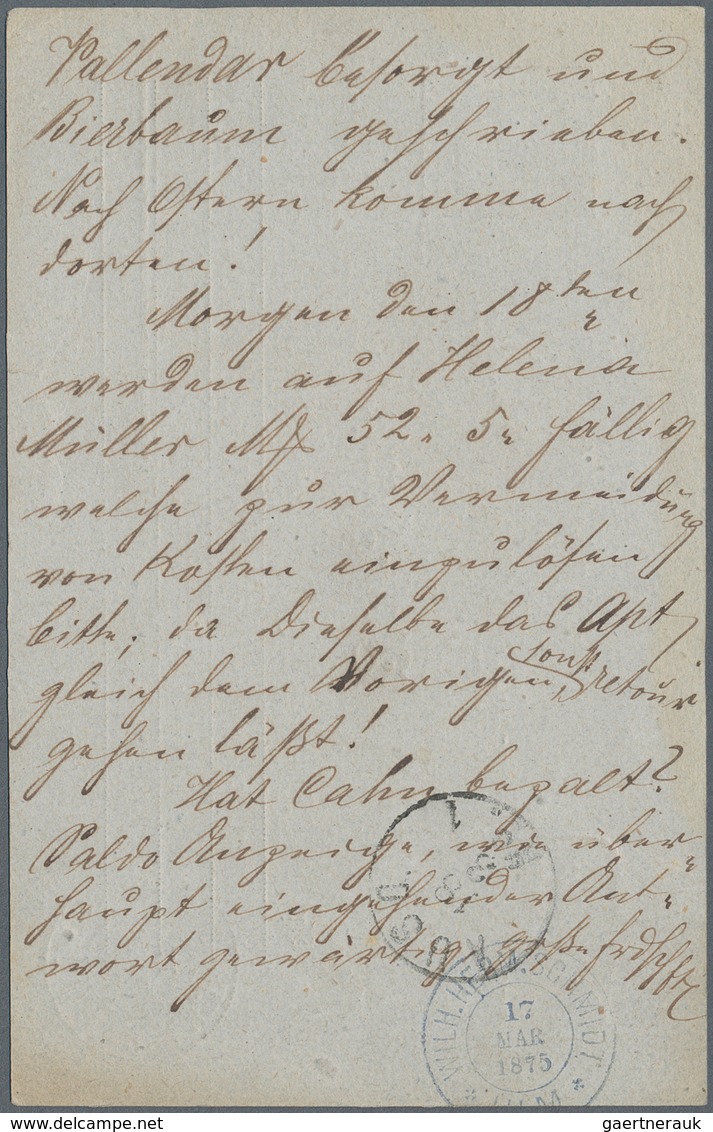 Württemberg - Ganzsachen: 1872,1875, Ganzsachenkarte 2 Kreuzer Orange Mit 1 Kreuzer Gezähnt Als Zusa - Other & Unclassified