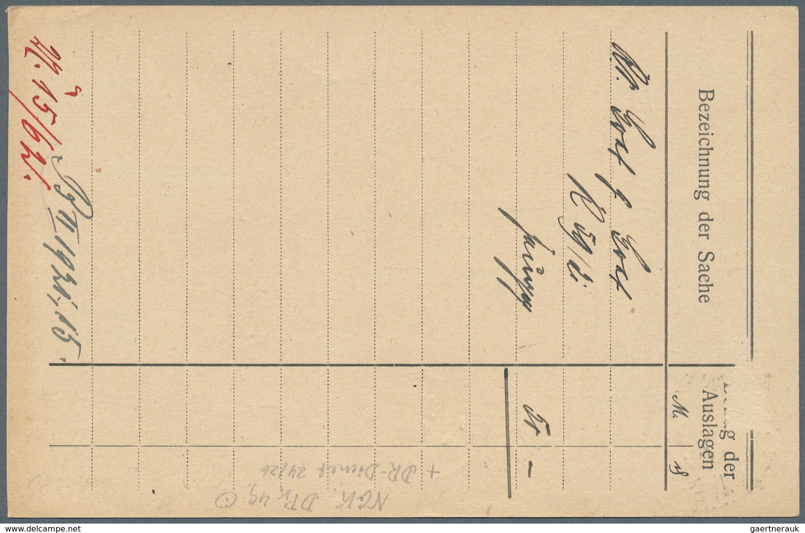 Württemberg - Ganzsachen: 1921, 10 Pf Karminrot Dienst-PK (Aufbrauch) Mit Zusatzfrankatur Dt. Reich- - Sonstige & Ohne Zuordnung