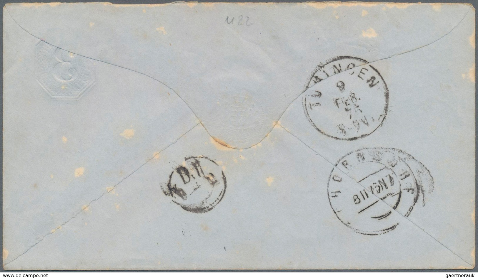 Württemberg - Stempel: HAUBERSBRONN: 1863, GA-Umschlag 3 Kr. (geringe Alterungsspuren), Portgerecht - Other & Unclassified