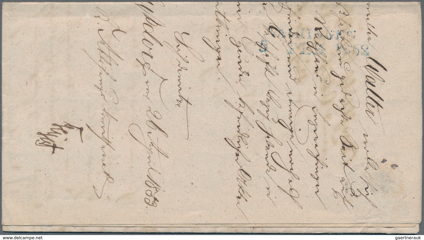 Württemberg - Langstempel, Zweizeilig: SCHWIEBERDINGEN, 5 FEB 1853, Vollständiger Blauer L2 Auf 3 Kr - Autres & Non Classés