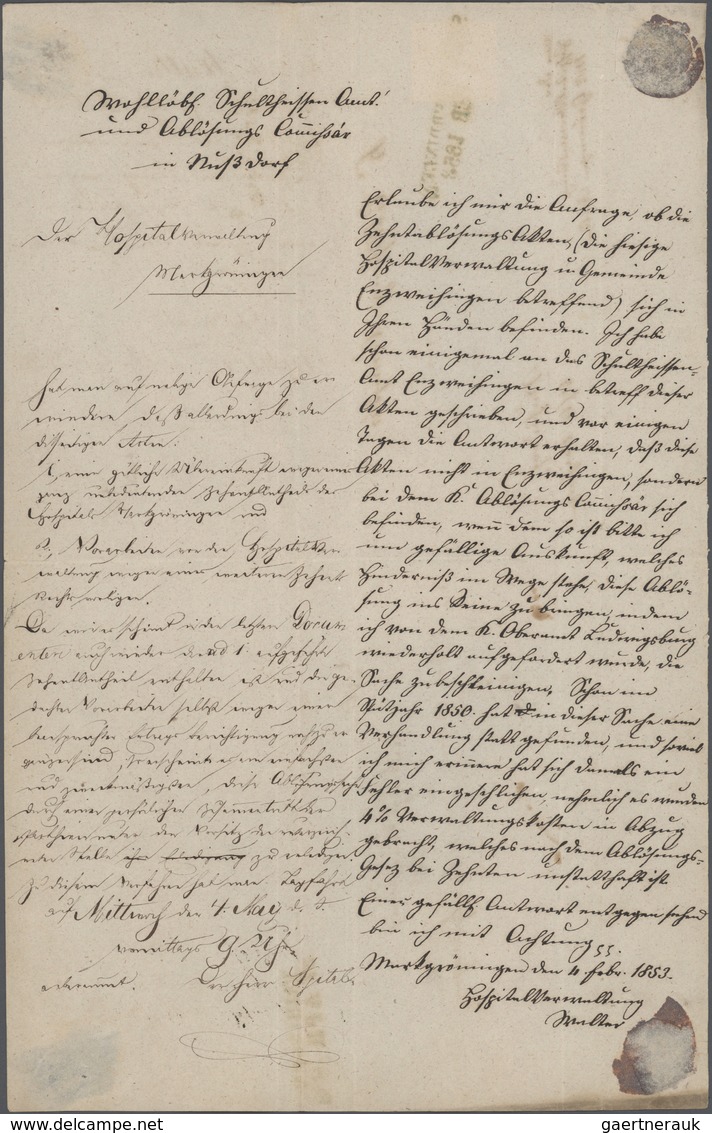 Württemberg - Langstempel, Zweizeilig: SCHWIEBERDINGEN, 5 FEB 1853, Vollständiger Blauer L2 Auf 3 Kr - Sonstige & Ohne Zuordnung