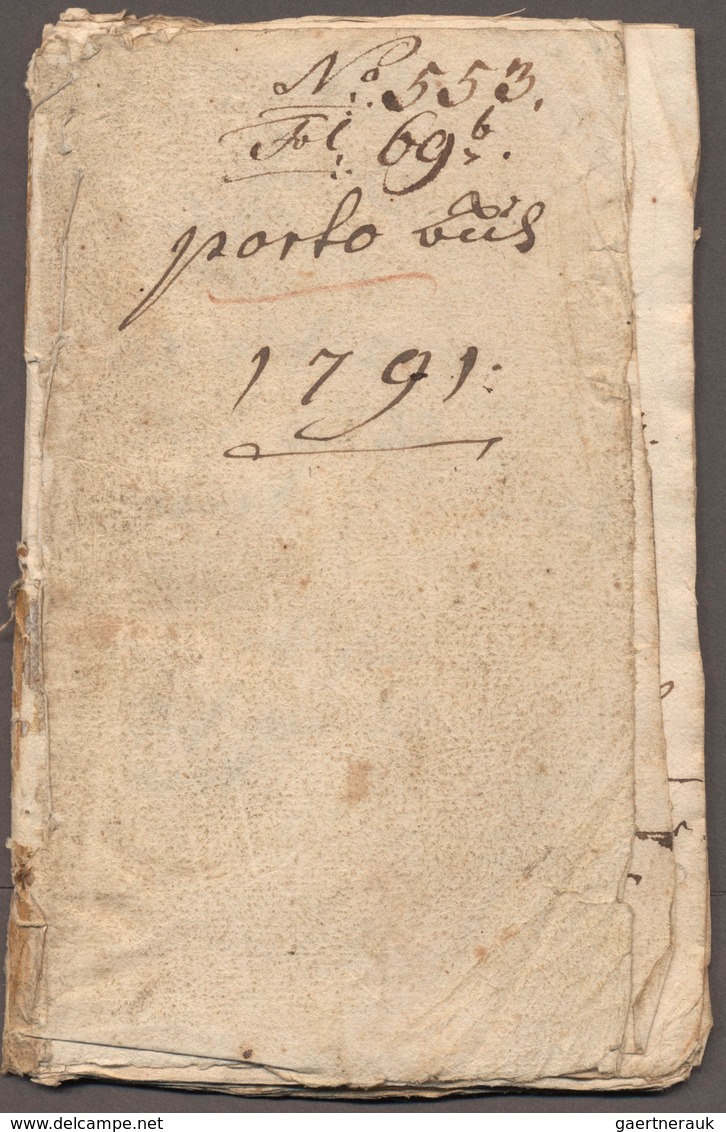 Württemberg - Besonderheiten: „Porto Buch 1791” (Jan.-Dez.) Der Poststation ILSFELD Mit Hochinteress - Autres & Non Classés