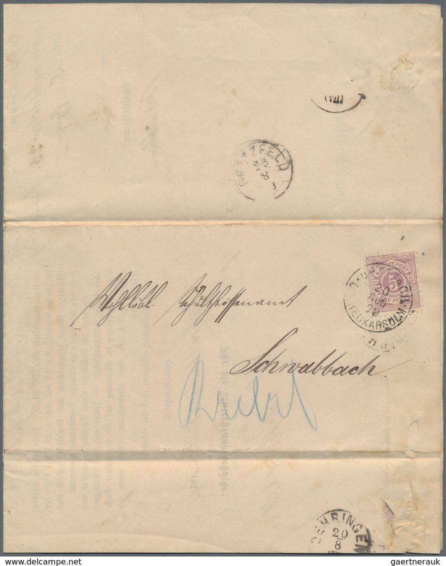 Württemberg - Besonderheiten: 1879, 5 Pf Hellviolett EF Auf Faltbrief Von Brettach/O.A.Neckarsulm, 2 - Autres & Non Classés