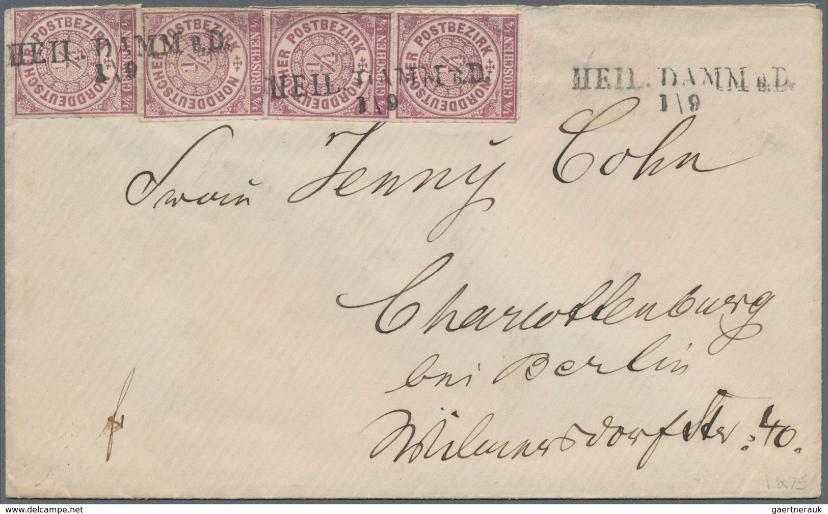 Norddeutscher Bund - Marken Und Briefe: 1868, 1/4 Groschen Braunviolett Zwei Einzelmarken Und Paar E - Other & Unclassified